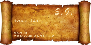 Svecz Ida névjegykártya